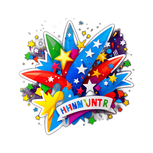 Explosão de Confetes e Fogos de Artifício