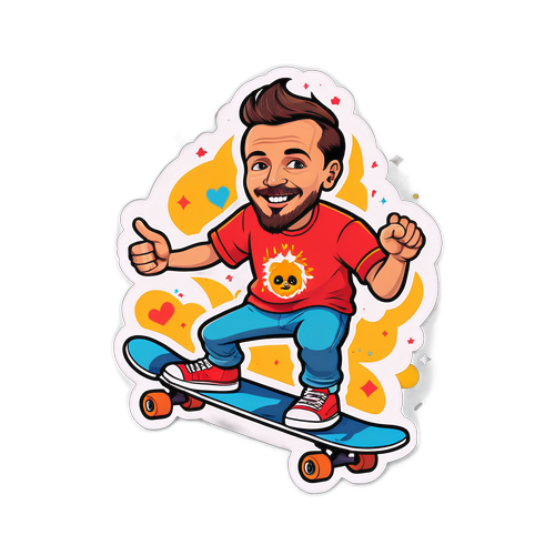 Návrh pro 'Miroslava Dubovického' jako cool parťáka na skateboardu