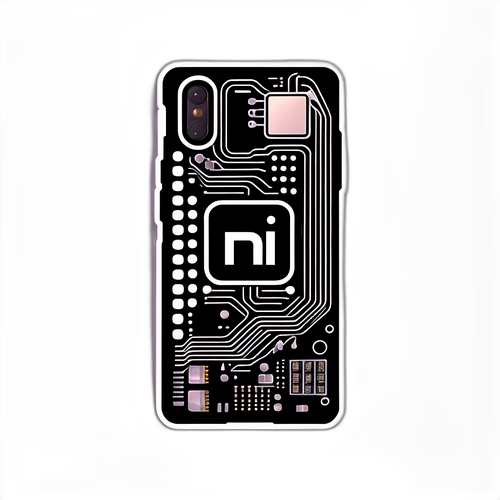 शानदार Xiaomi लोगो के साथ आधुनिक तकनीकी स्टिकर