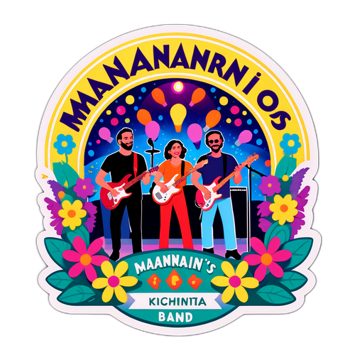 Mannarinós zenekar vidám fesztivál látogatókkal