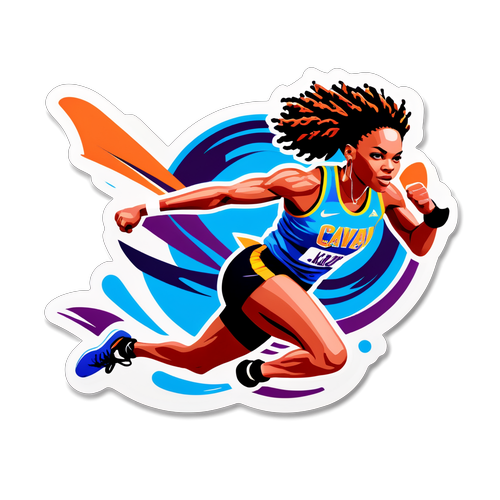 Sleek Athletic Sticker of Jakara Jackson