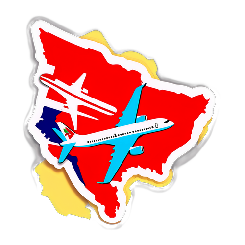 Adesivo do Avianca em um mapa