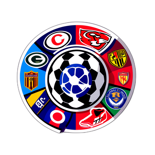 Erilaiset jalkapallojoukkueiden logot yhdistettynä