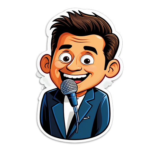 Witty Cartoon Comedian Ken Flores Sticker