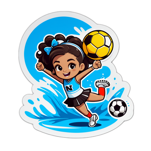 뉴캐슬 치어리딩 단원, 수상 스포츠를 즐기며 축구공 차기