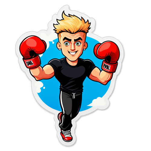 Hilarious Jake Paul Sticker: "I Train Hard!" – The Perfect Motivator for Your Gym Gear!