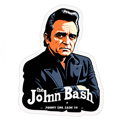 En retro-stil portrætt af Johnny Cash