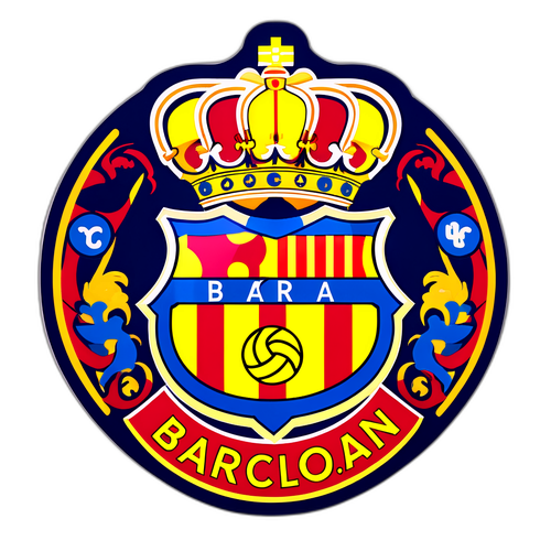 סטיקר בסגנון badge רטרו לאוהדי ברצלונה