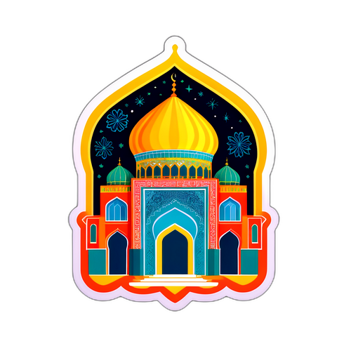 Ikonisk iransk byggnad med traditionella mönster