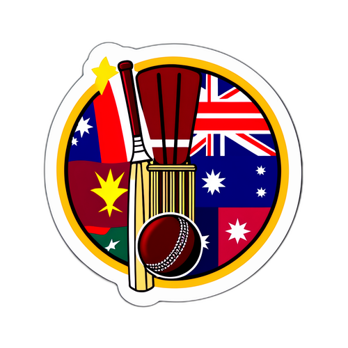 Stiker Sukan Merayakan Australia vs West Indies