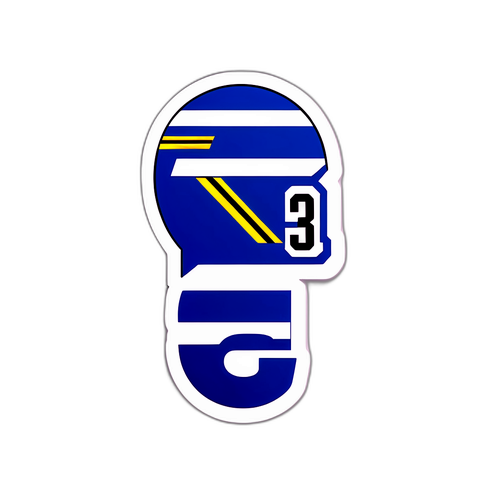 Minimalistic Football Sticker with Name and Number