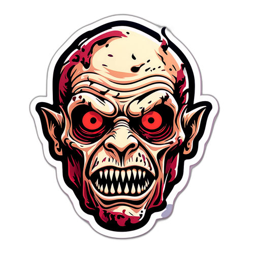 Creatieve sticker van een monster geïnspireerd door Ed Gein