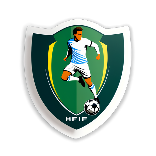 HIF:s Emblem! En Energifylld Sticker som Fångar Fotbollens Känsla!