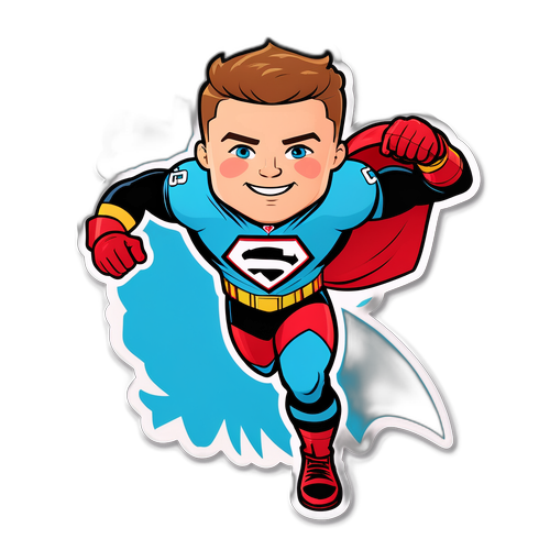 Playful Christian McCaffrey Superhero Sticker