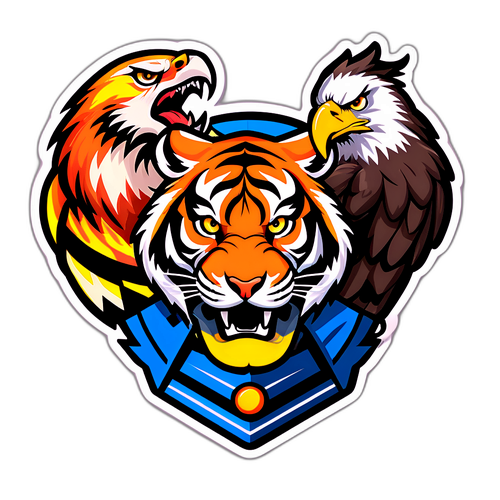 מדבקת תחרות עם טיגריס ונשר