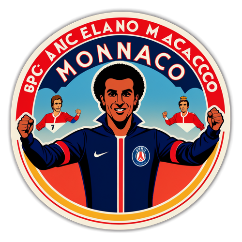 Autocollant vintage du match PSG-Monaco