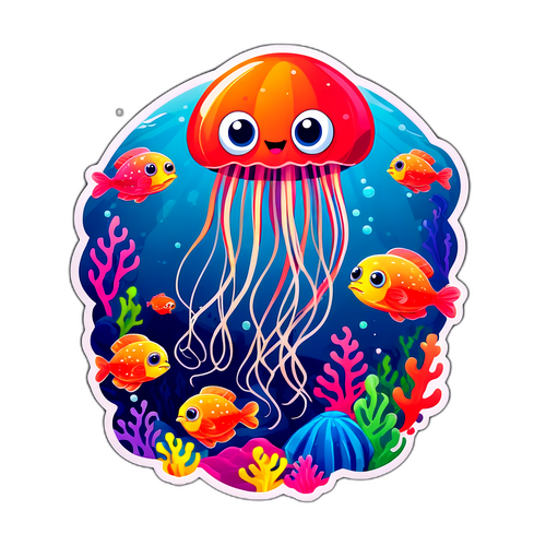 Jellyfish Terkejut di Laut Penuh Warna