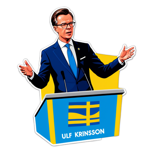 Politisk klistermärke med Ulf Kristersson