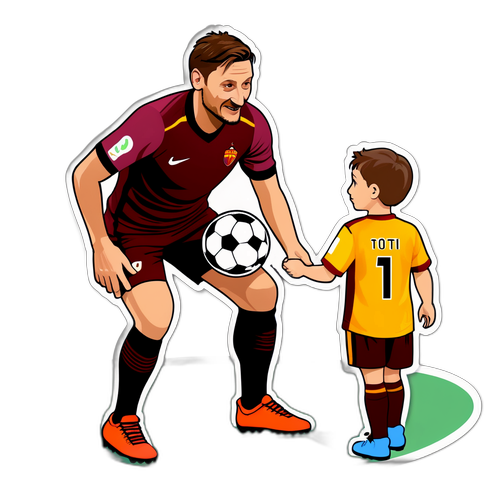 Totti e giovane tifoso