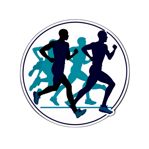 Motivational Sports Sticker with Runners