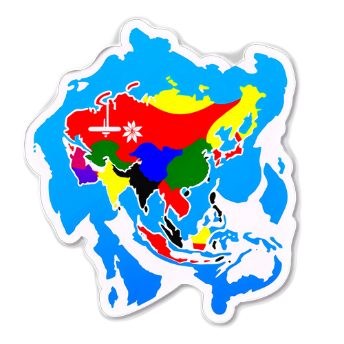 Peta Asia dengan Logo AFC Asian Cup