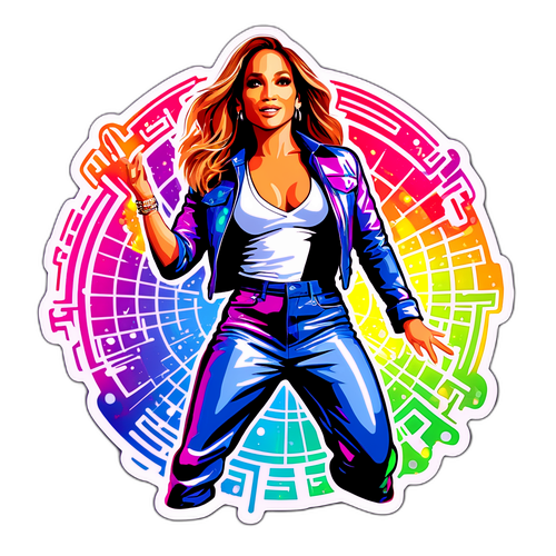 Autocolant vibrant cu Jennifer Lopez dansând