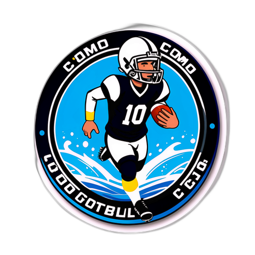 สติกเกอร์โลโก้ทีมฟุตบอล Como พร้อมกราฟิกน้ำ