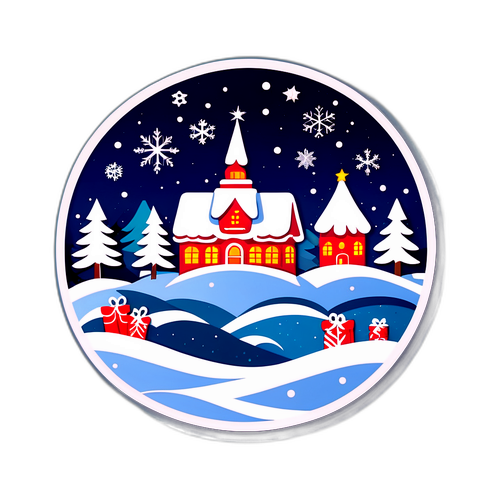 Snødekt landskap med julekalender