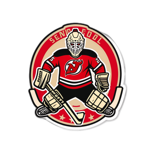 Retro Devils vs Senators Hockey Sticker