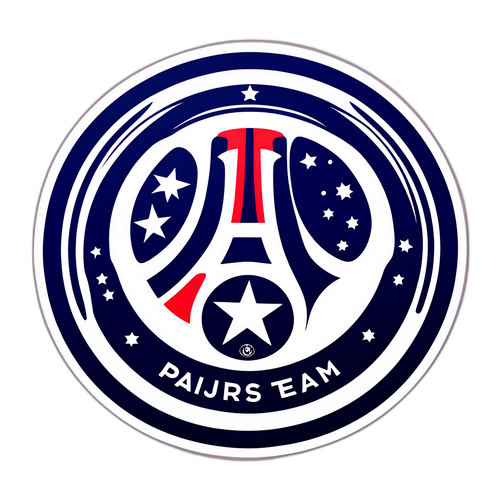 PSG Logo med Stjerner og Fodbold