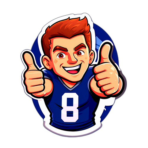 Cartoon-Style Sticker of Brock Wright Thumbs Up