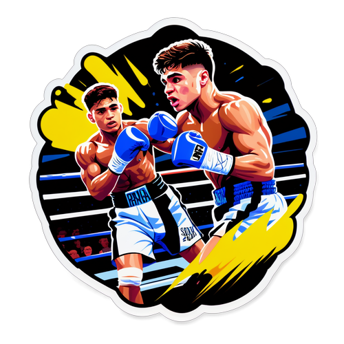 Autocollant illustrant Ryan Garcia en action dans le ring