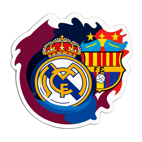 Драматична наклейка, що святкує запекле суперництво Реала та Барселони