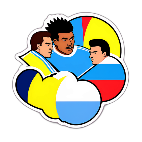 Sticker emblématique de la rivalité sportive entre l'Argentine et la Colombie