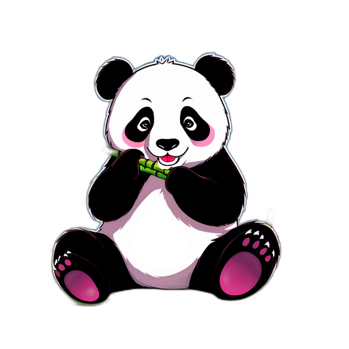 An Adorable Panda Munching on Bamboo