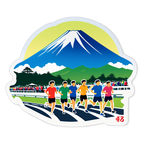 箱根駅伝2025のランナーと富士山