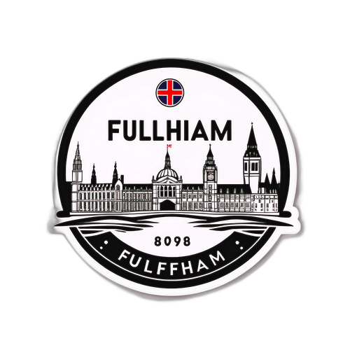 Thiết kế nhãn dán Fulham với nền thành phố nghệ thuật