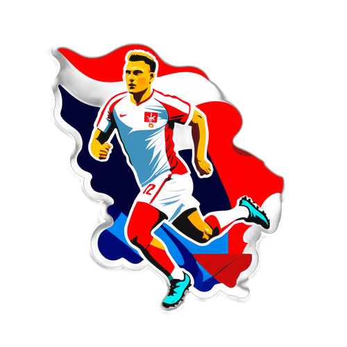 Dynamiczny sylwetka biegacza z flagą Polski