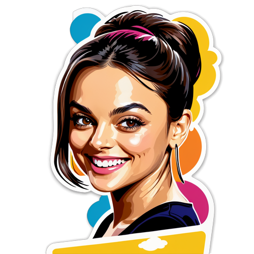 Sticker-Design mit Mila Kunis im glamourösen Hollywood-Stil