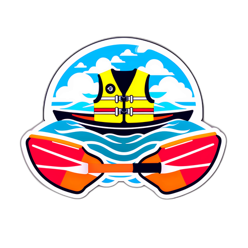 ボートレースライフジャケットとパドルのスティッカー