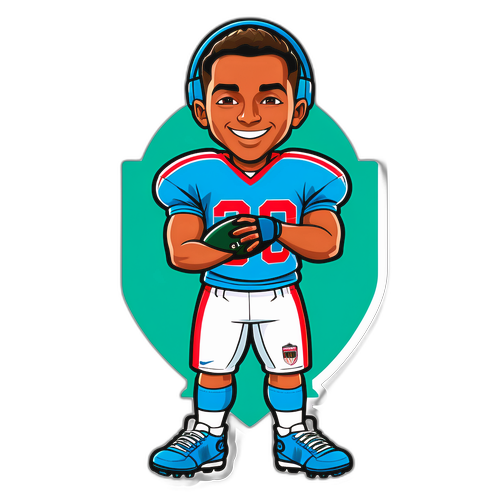 Sticker cu Adrian Petre în echipament sportiv