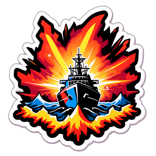 Explosive Ship Design Sticker