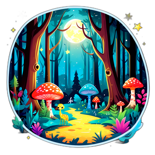 Taianomainen metsä loistavine valoineen ja salaperäisine olennoineen