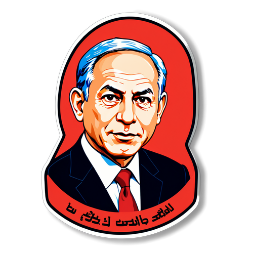 Politieke Expressie: Netanyahu in Grafische Stijl