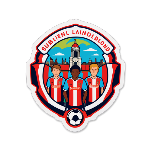 선덜랜드 아이코닉 랜드마크 축구팀 스티커