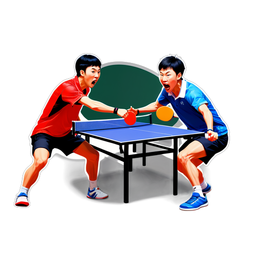 乒乓球对决：胡戈与梁靖崑