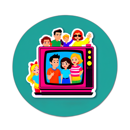 Ilustrace televizního pořadu s postavami z populárních sérií