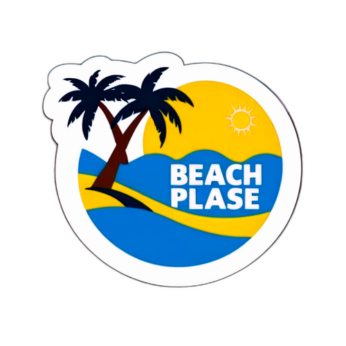 Autocolant zăpadă pe plajă, cu mesajul 'Beach Please 2025'