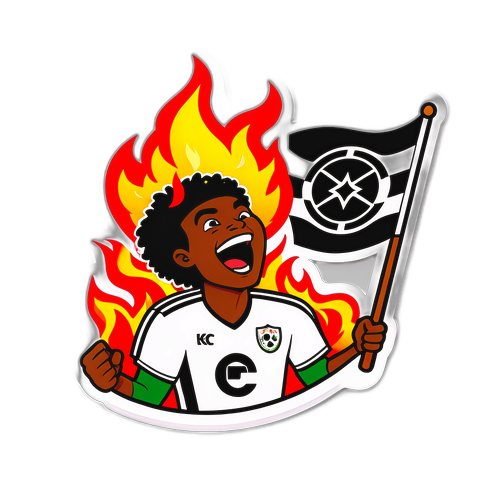 Torcedor do EC Vitória com a bandeira