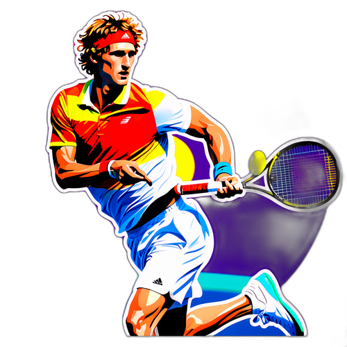 Adesivo animado de Alex Zverev com raquete